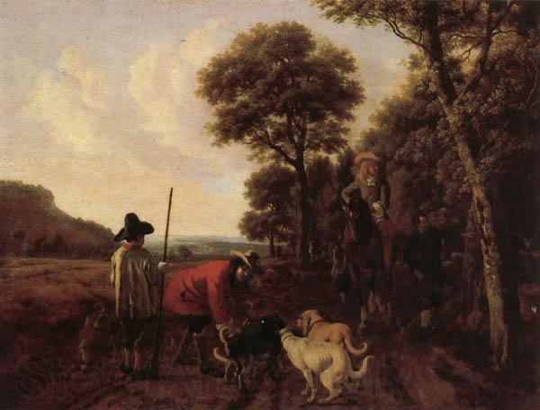 Ludolf de Jongh Hunters and Dogs Norge oil painting art
